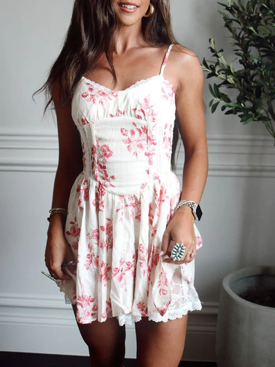 Blossom Spaghetti Strap Mini Dress