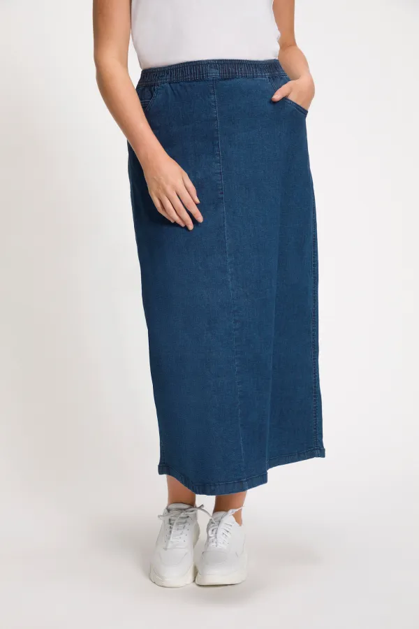 Slim Fit A-Line Denim Skirt