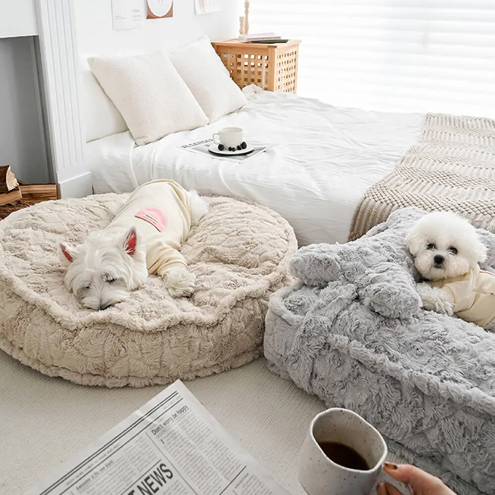 Warming Fluffy Round Cloud Shape Claiming Dog Bed