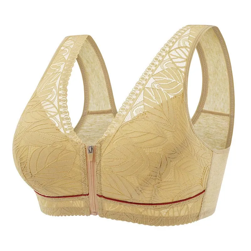 Front Zipper Push Wireless Bra