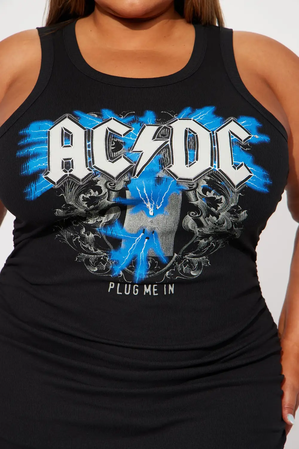ACDC Ruched Mini Dress - Black