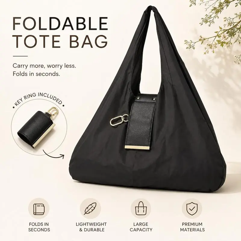 💥2026 HOT SALE💥Foldable Keychain Bag – Reusable Expandable Shopping Bag with Key Ring
