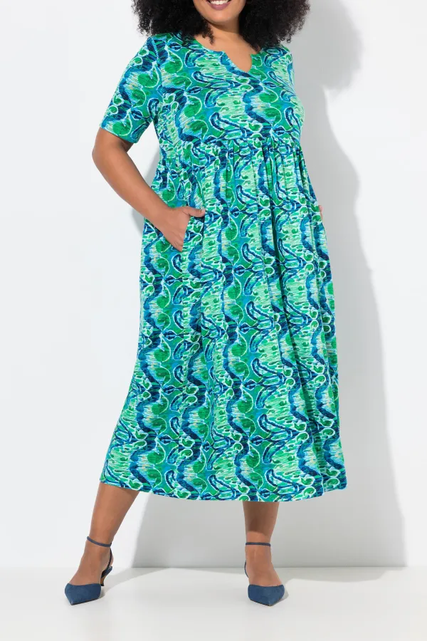 Elastic Waist Short Sleeved Dress