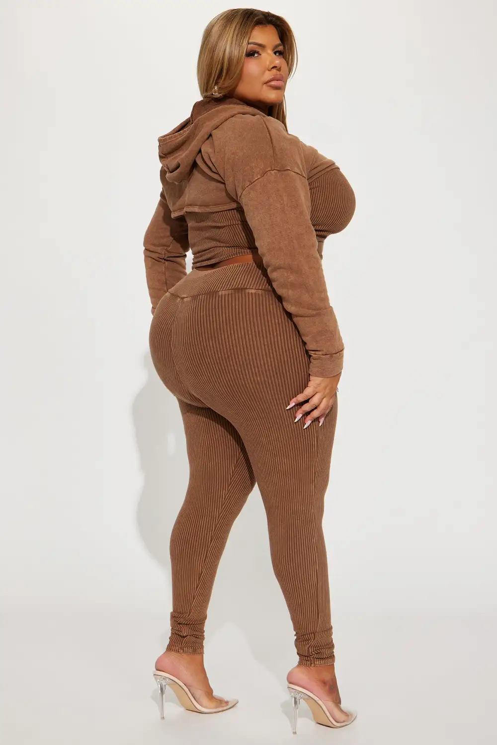 Chill Vibe Mineral Wash Legging Set - Mocha