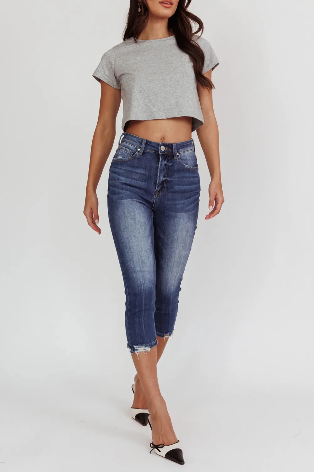 Simple Basic Cropped Jeans