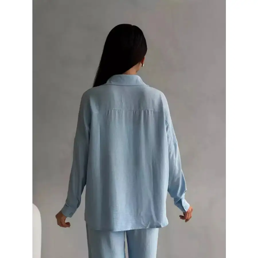 Button Up Long Sleeve Shirt and Pants Set