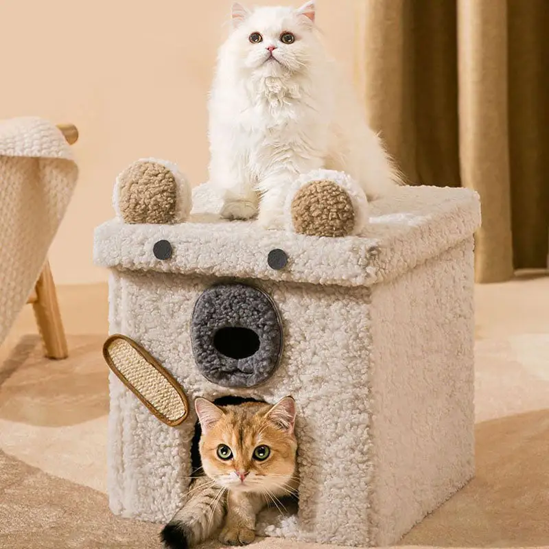 Animal Series Foldable Soft Cat Cave Bed Cat House