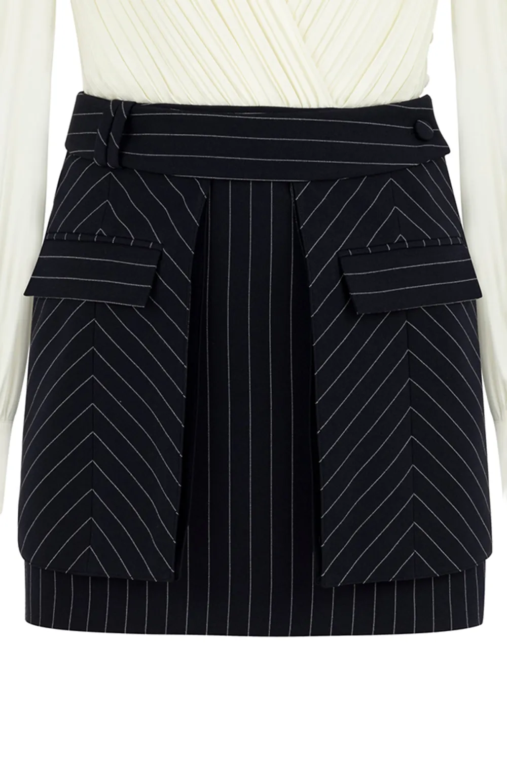 V-Neck Mini Dress-Black