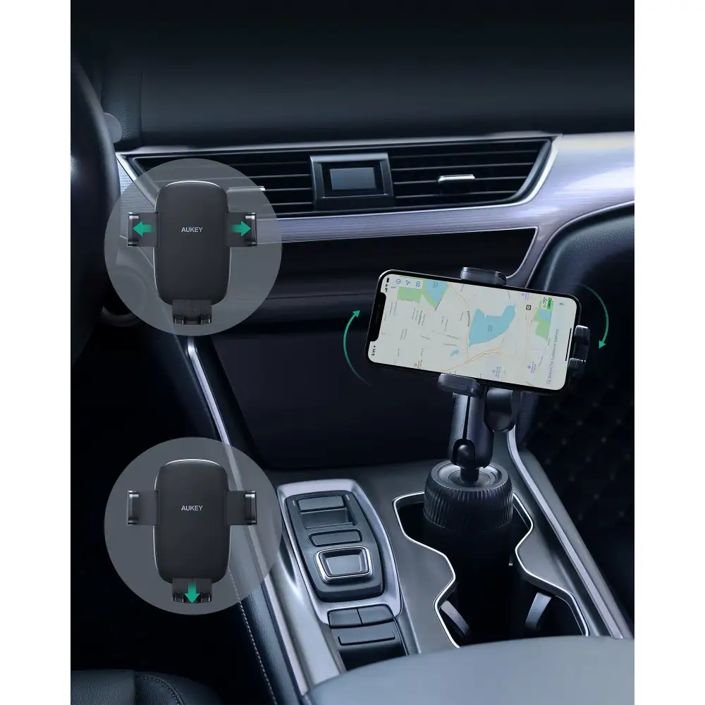 AUKEY Car Cup Holder Phone Mount Universal Adjustable Automobile HD C75