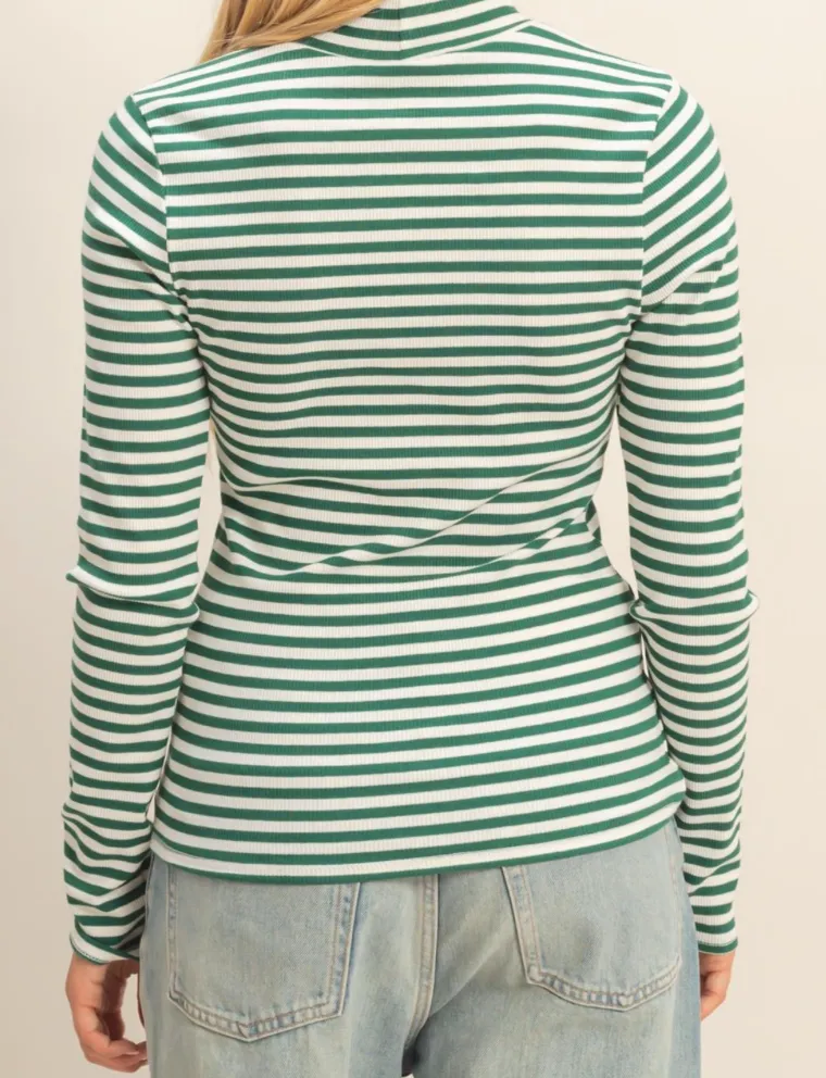 Striped Turtleneck Top