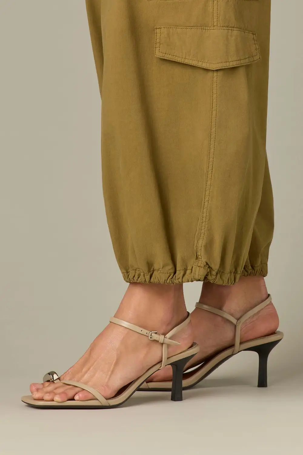 Petite Patch Pocket Cinched Hem Balloon Jogger Pants