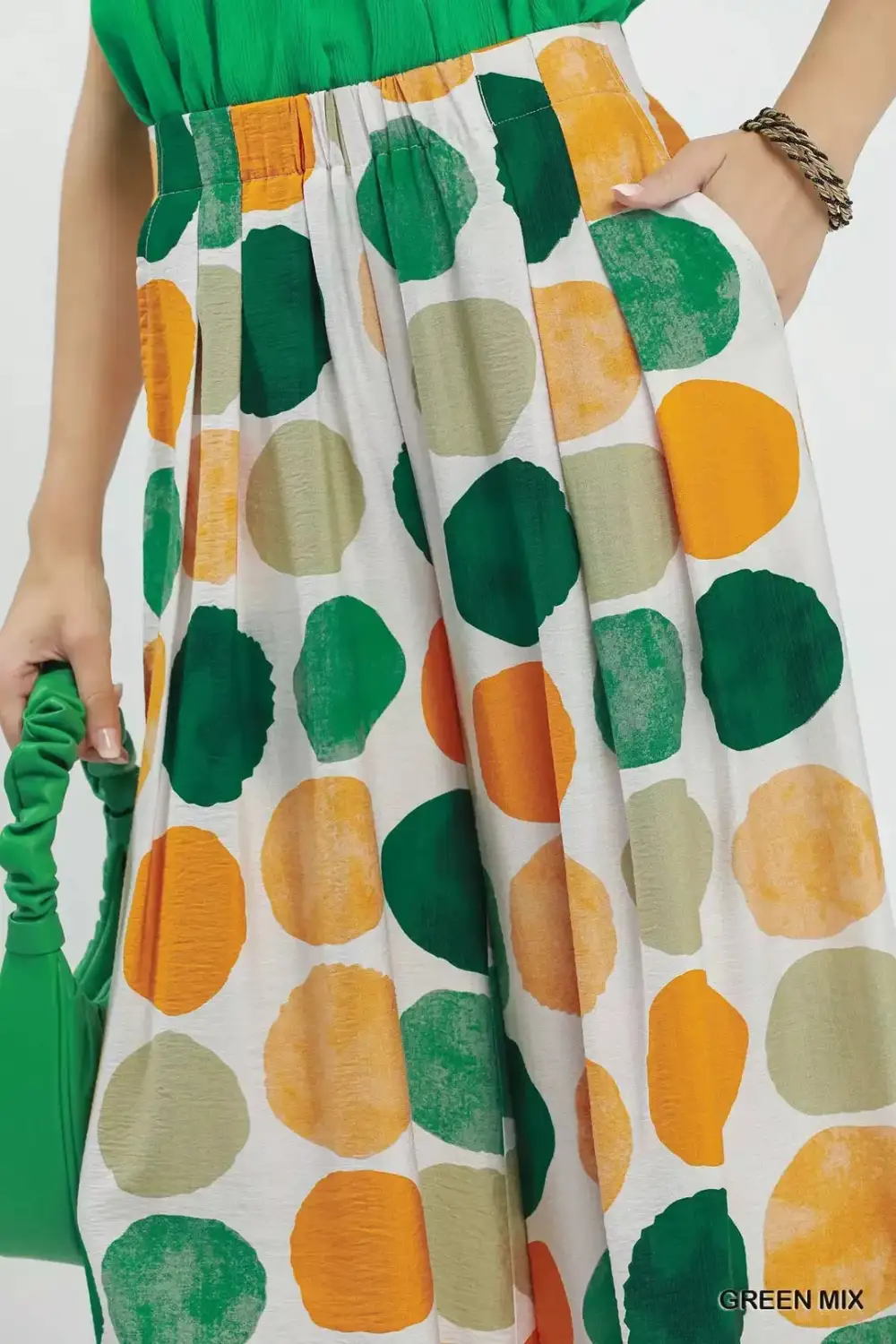 Everyday Dot Print Wide Leg Pants