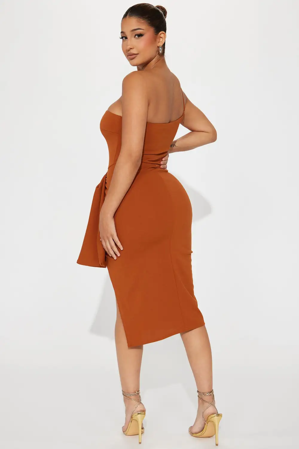 Natalia Midi Dress - Cognac