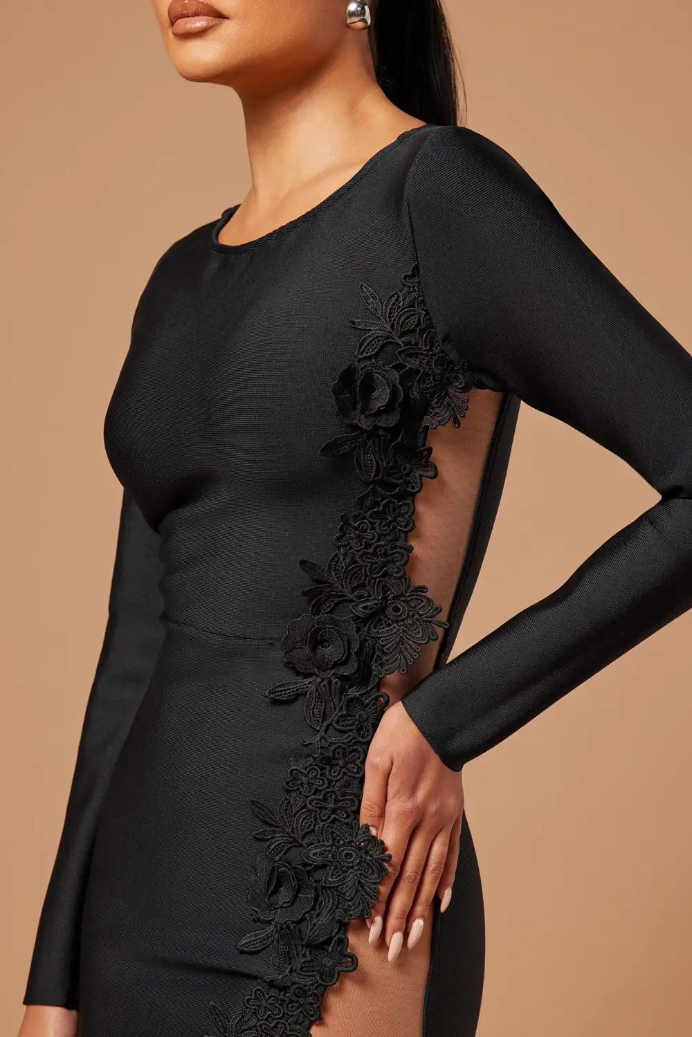 Caterina Bandage Gown - Black