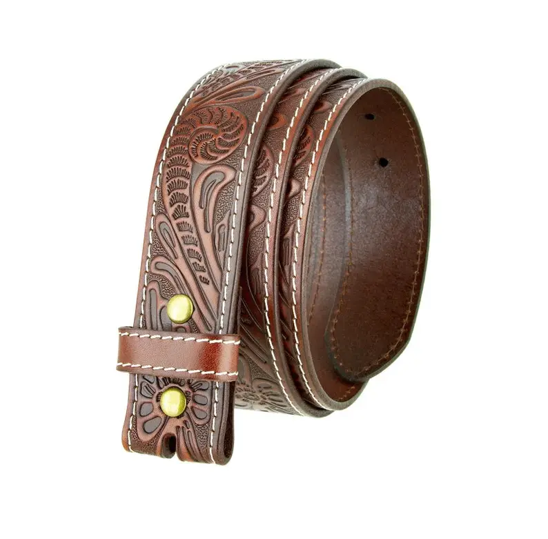 Croc Texture Leather Belt Strap