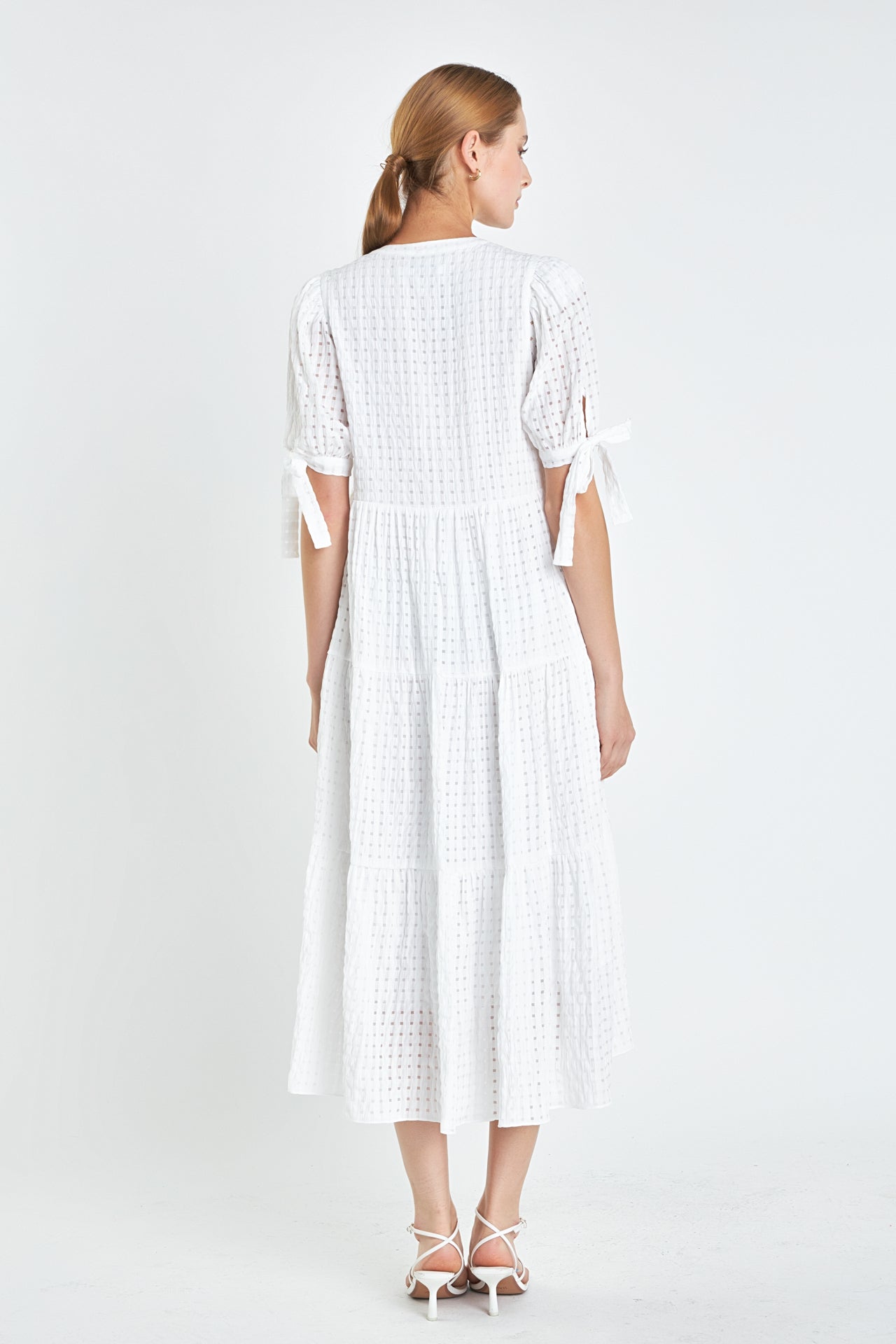 Gingham Tiered Midi Dress