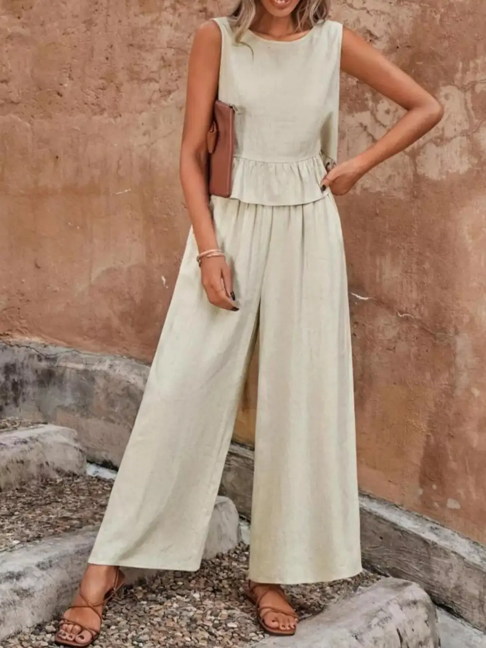 Ruffle Wide Leg Jumpsuit
