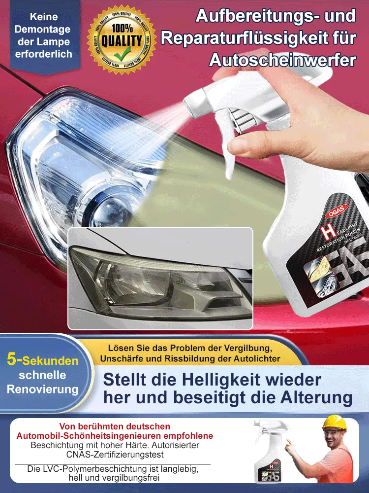 【5 Sekunden Renovierung】Flüssigkeit zur Renovierung und Reparatur von Autoscheinwerfern
