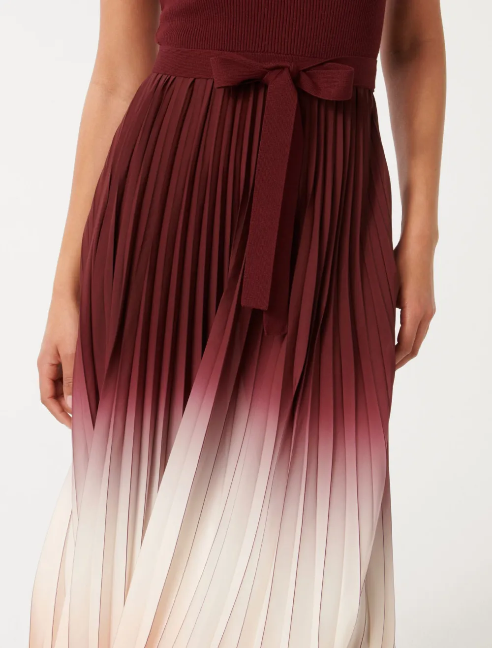 Ombre Pleated Midi Dress