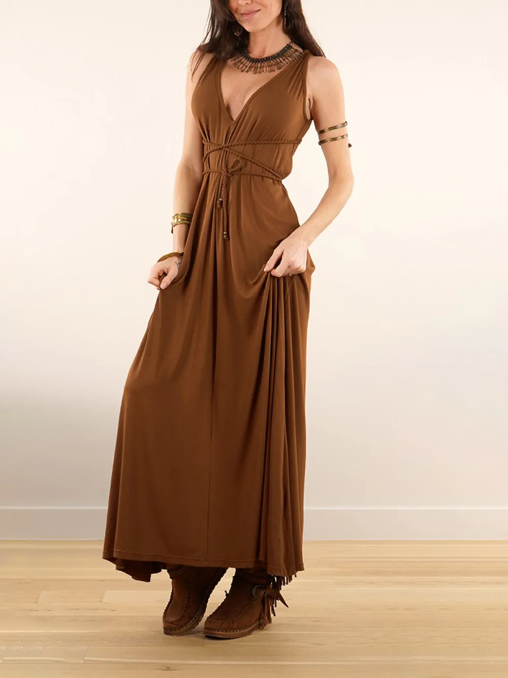 Loose And Reversible Strappy Long Dress