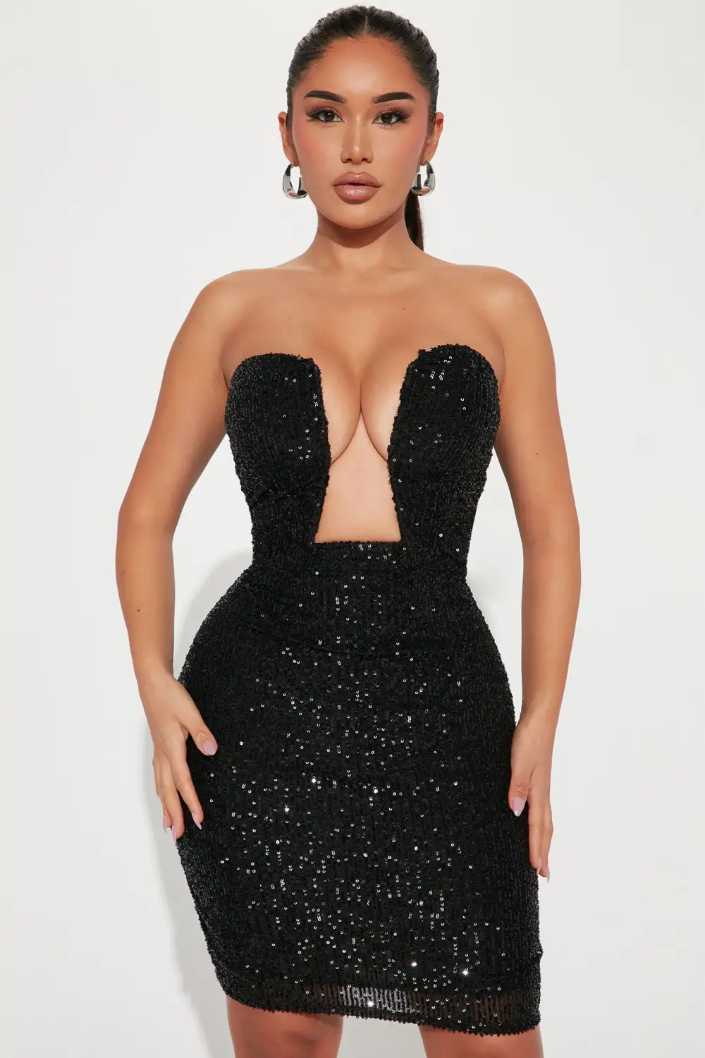 Fall In Lust Sequin Mini Dress - Black