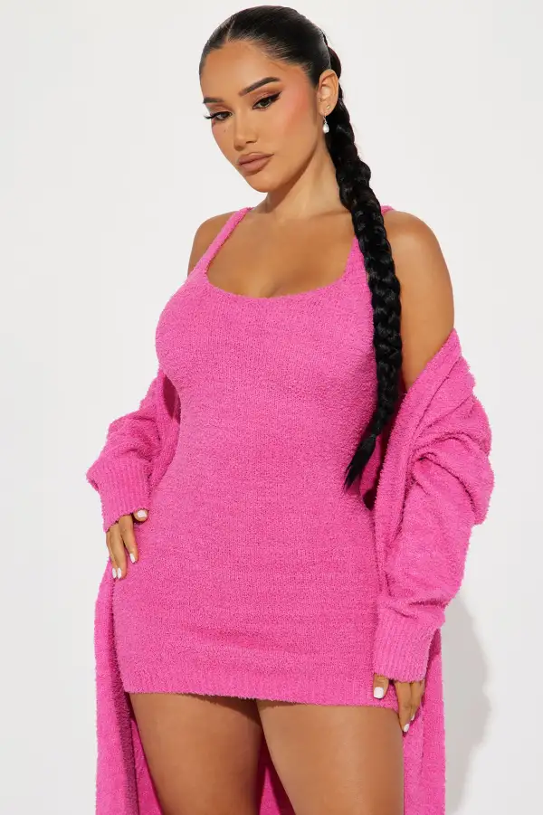 Camille Cozy Mini Dress Set - Pink