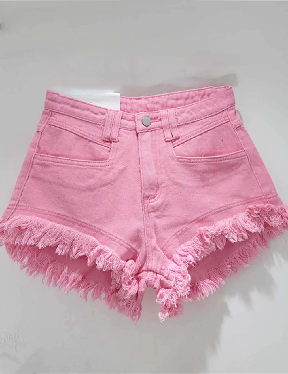 Pocket Frayed Denim Shorts