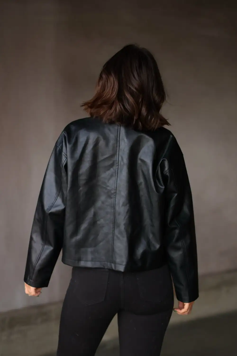 Edgy Black Faux Leather Jacket