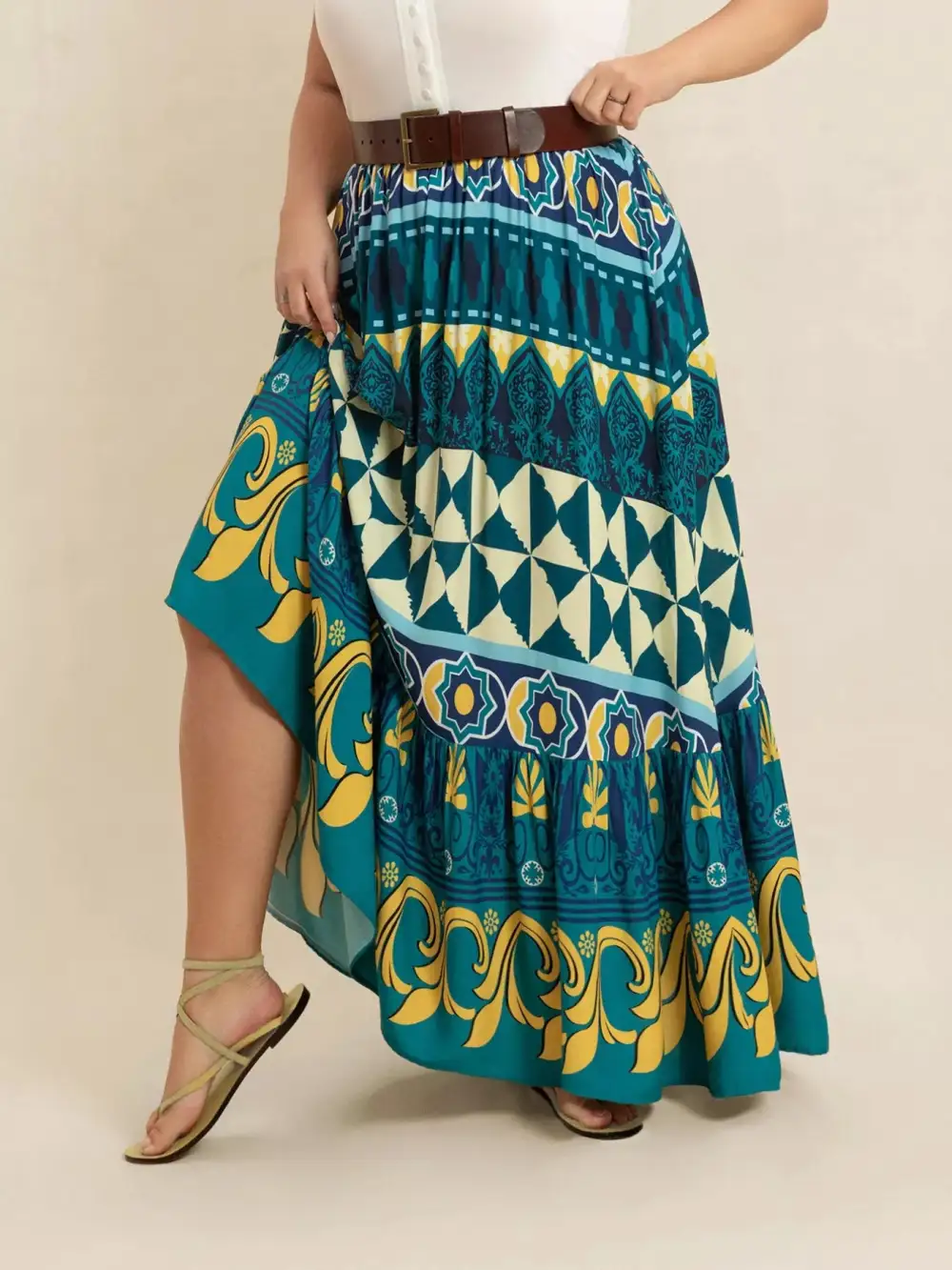 Printed Printed Maxi Skirt