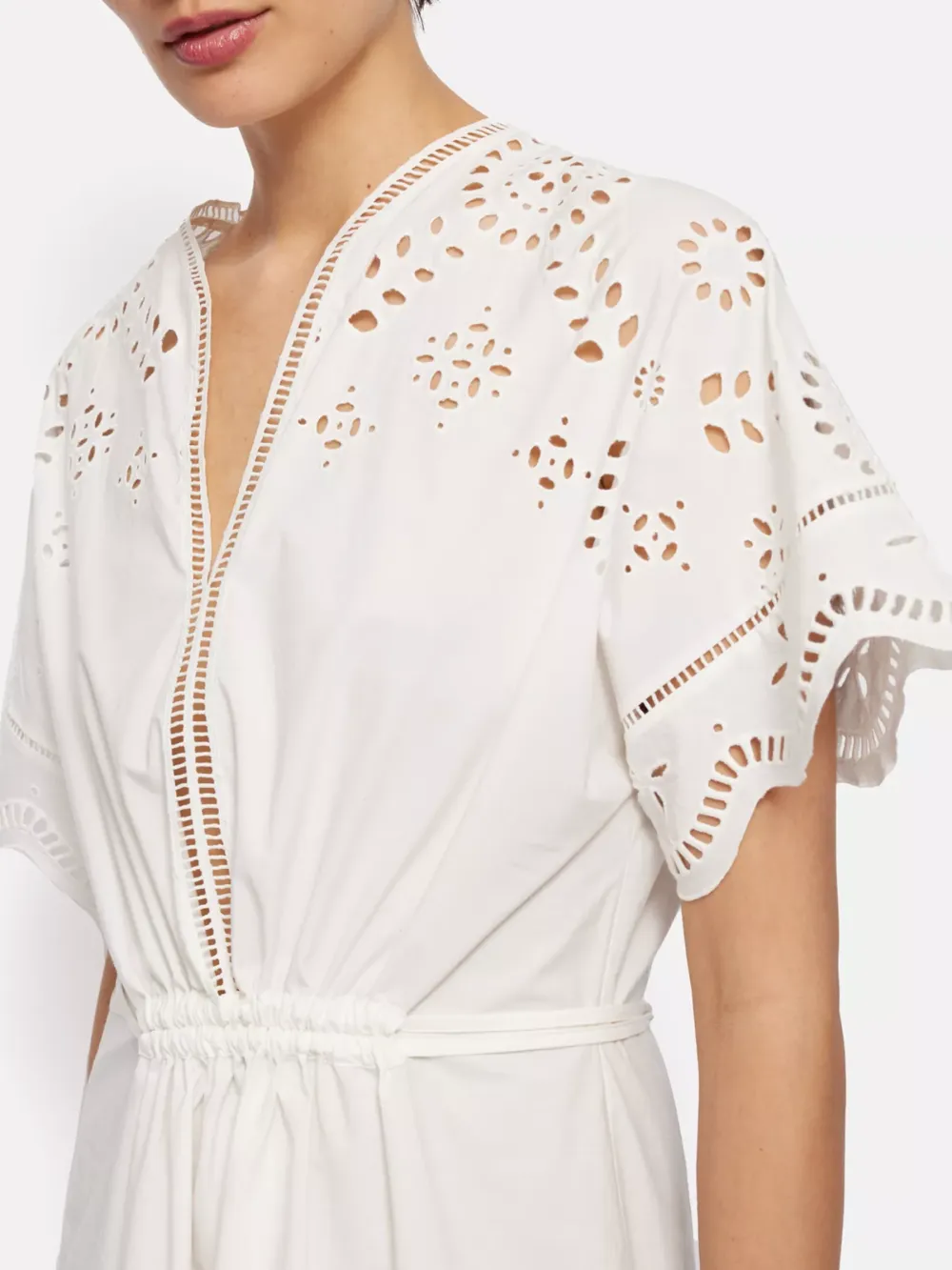 Broderie Kaftan Midi Dress