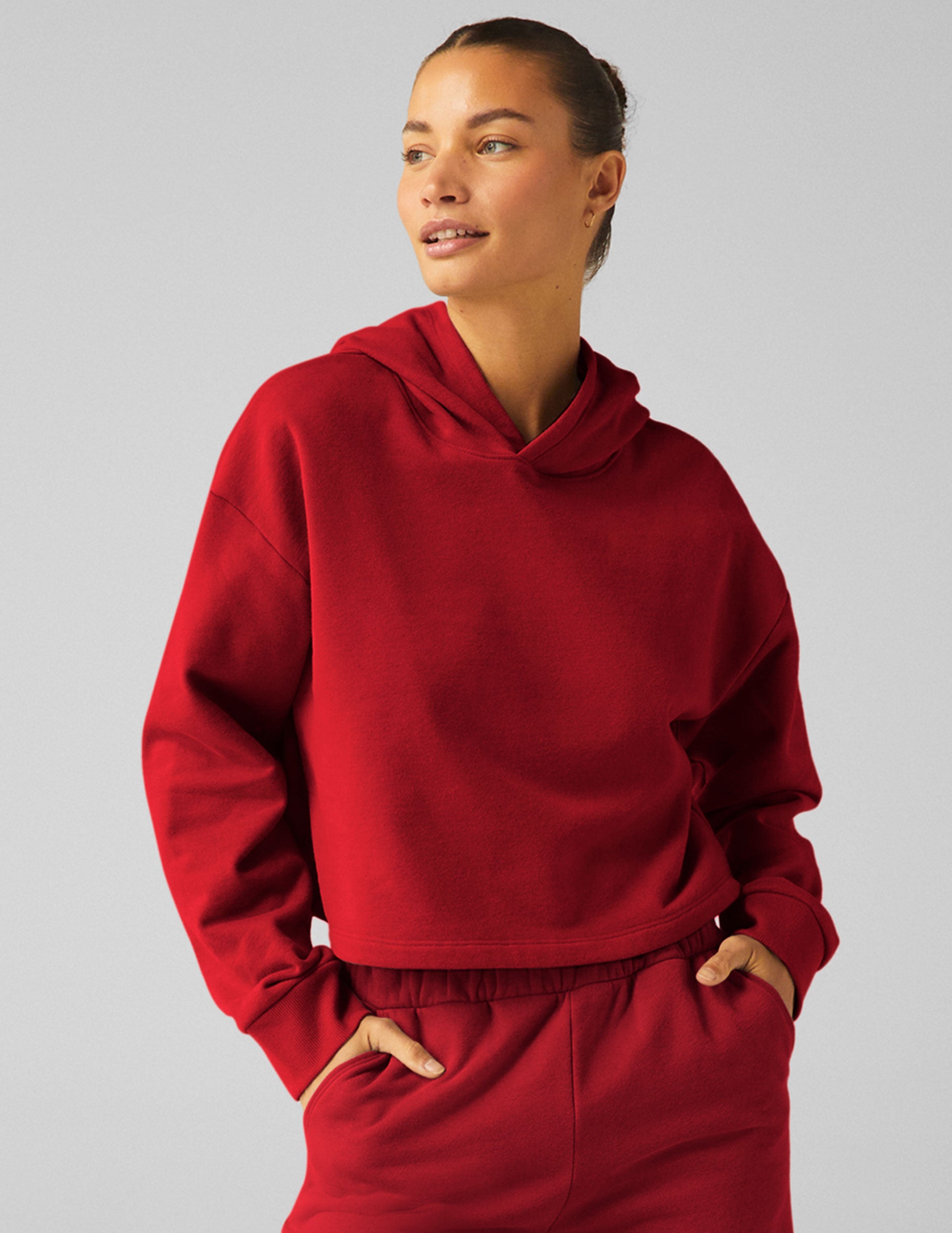 Happiness Fleece Cropped Hoodie