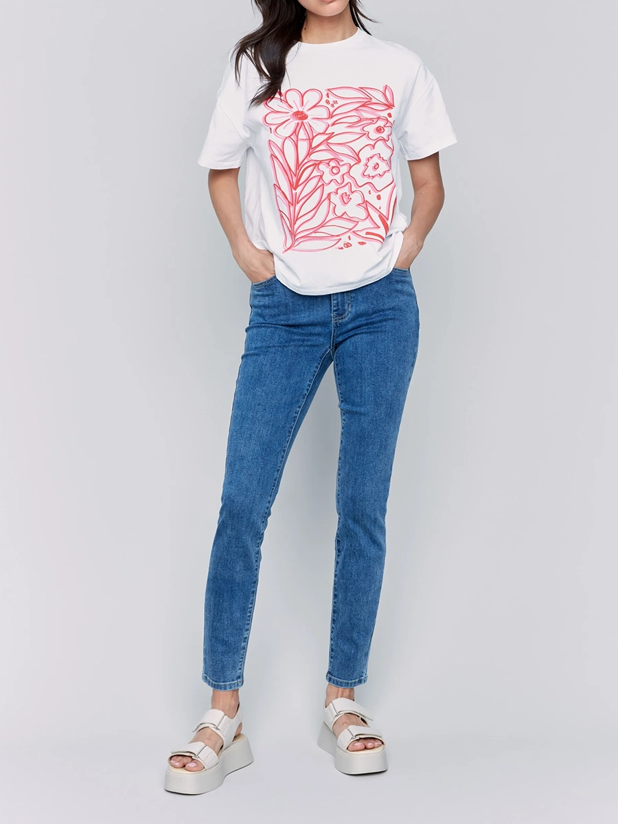 Fashionable Cute Cartoon Cotton Ladies Short Sleeves