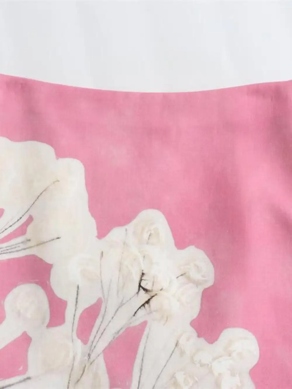 Modern Printed Floral Detail Skirt
