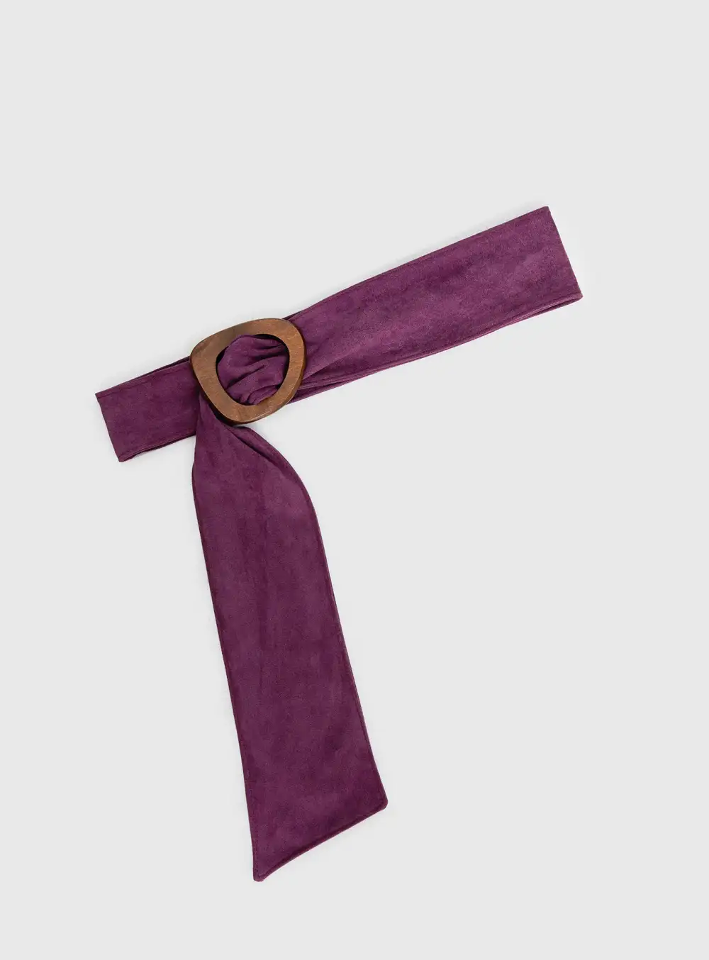Contemporary Buckle Suede-Like Belt
