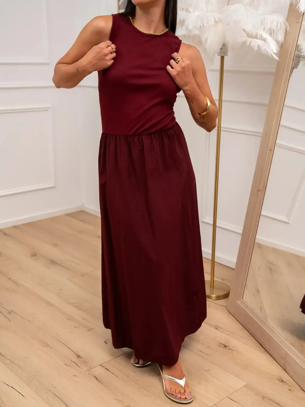 Drift Flowing Midi Cotton Skirt