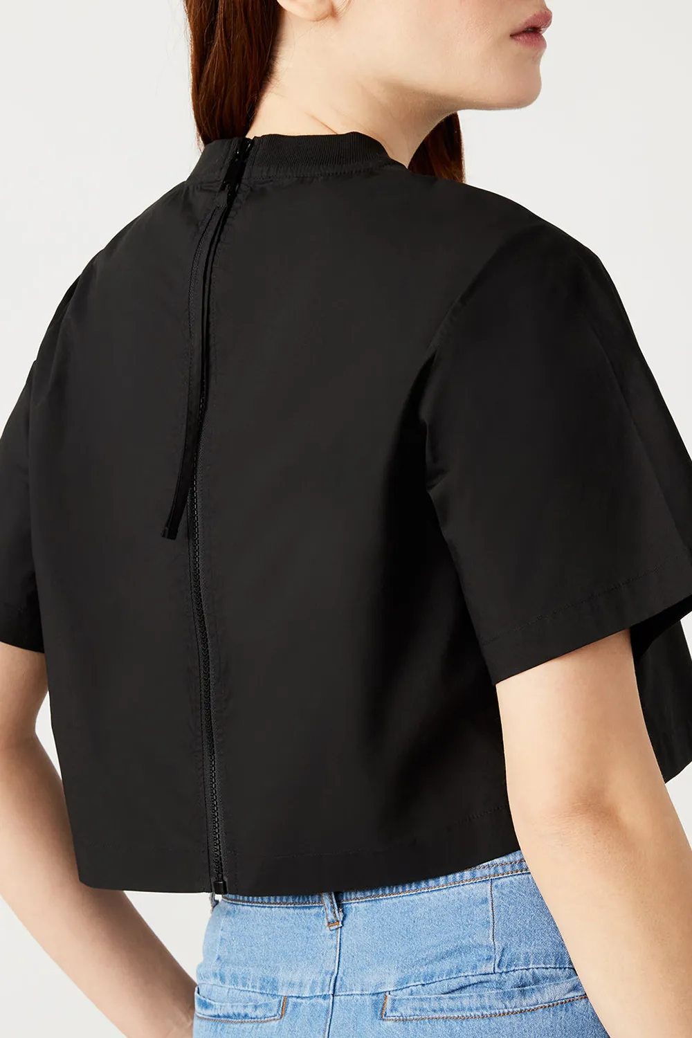 Boxy Cropped Top Black