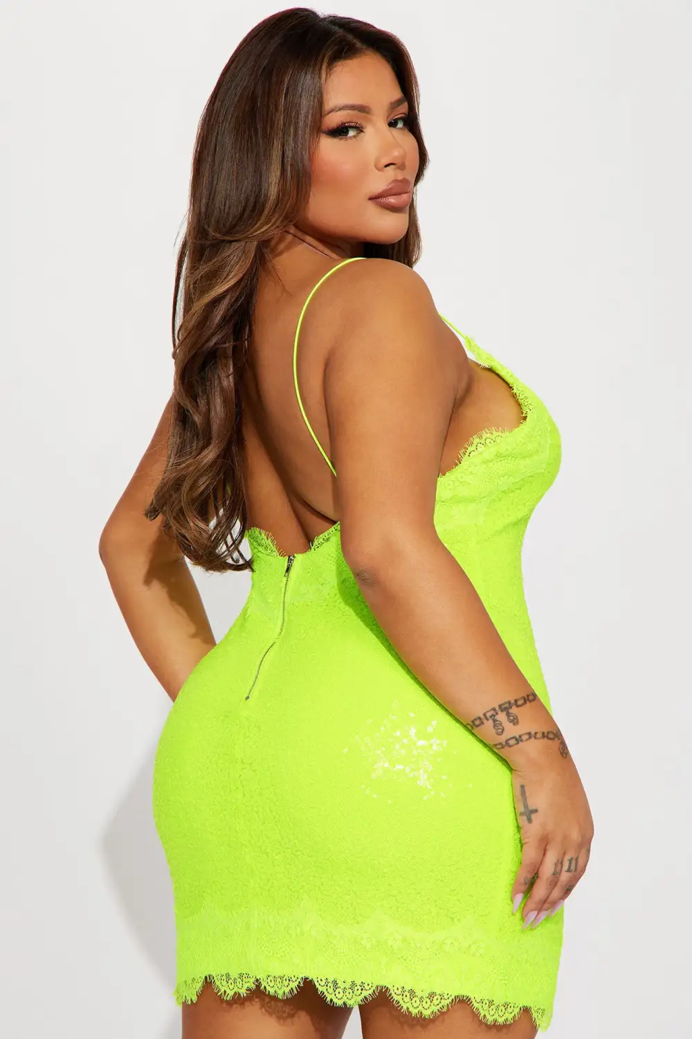 Tameless Muse Sequin Mini Dress - Lime