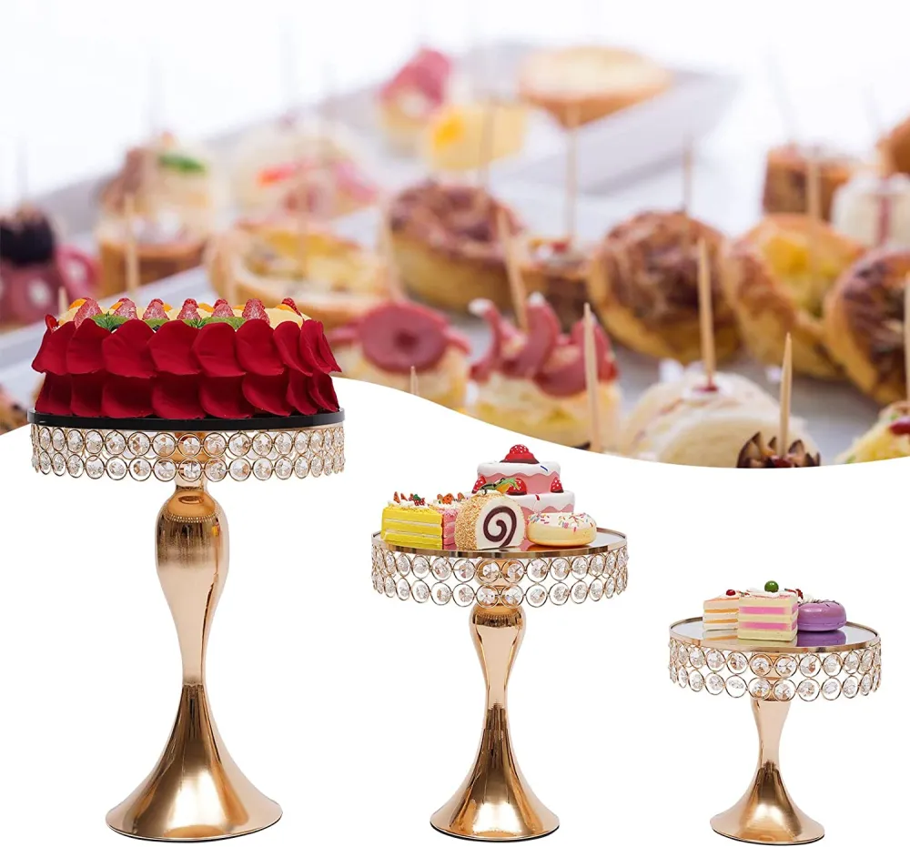 TFCFL 11 PCS Silver Cake Stand Set Crystal Cupcake Dessert Plate Display Tower Mirror Cake Holder Cupcake Stands for Wedding Afternoon Tea Birthday Party