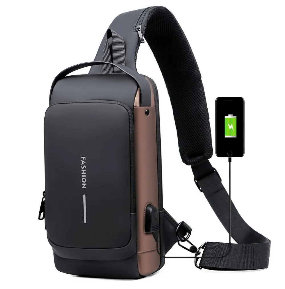 Anti-Theft Smart Sling Bag | Built-in USB Charging & Secure Combination Lock