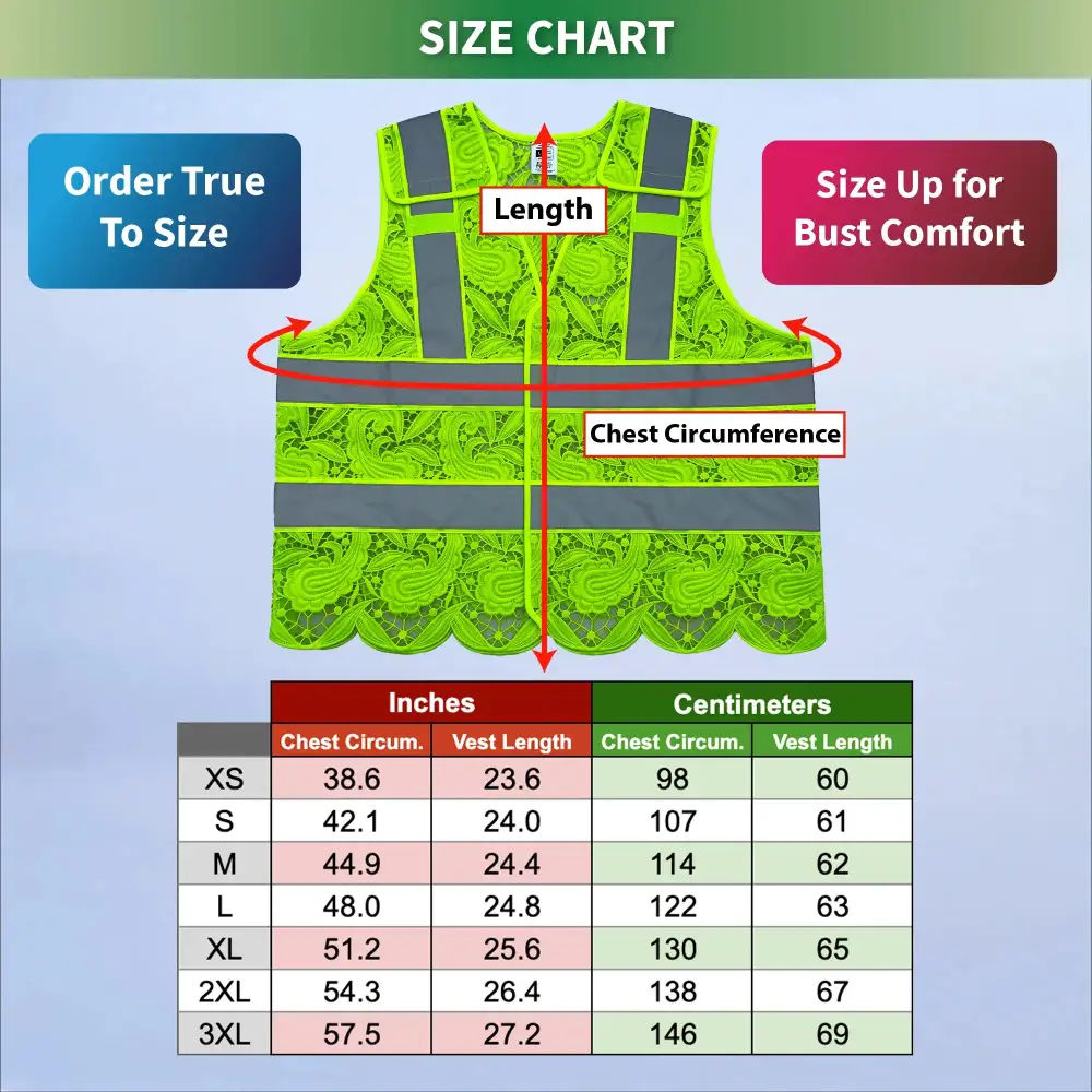 Lace Reflective Safety Vest - Stylish & Secure