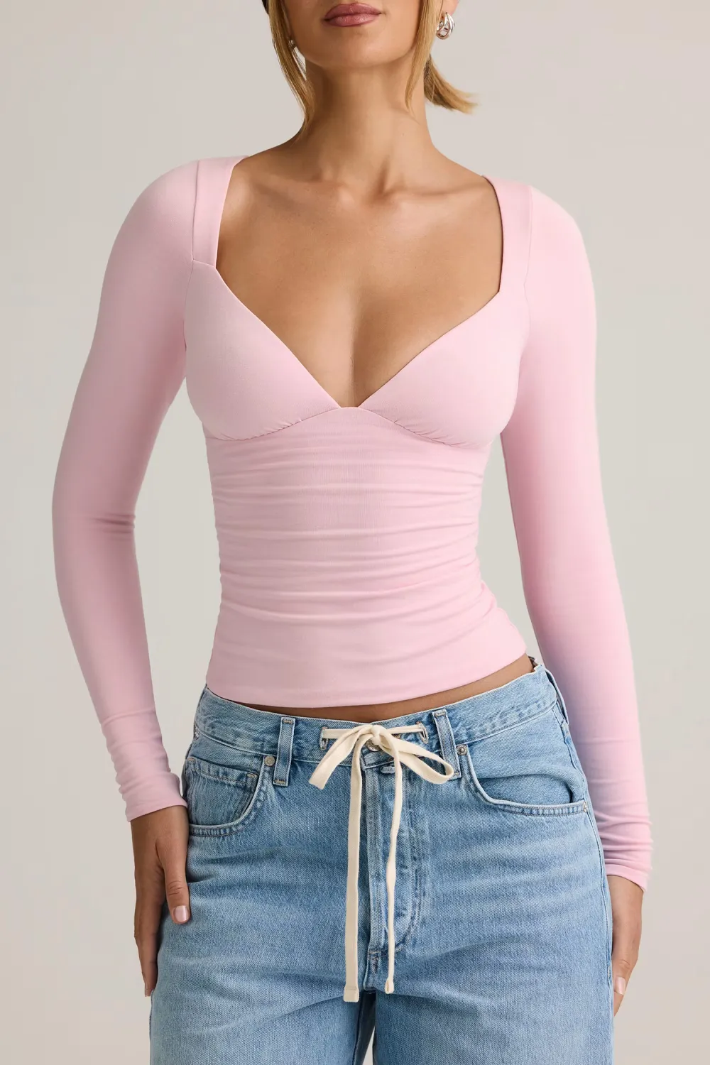 Creative V-neck Fashion Ruffle Long Sleeve Top