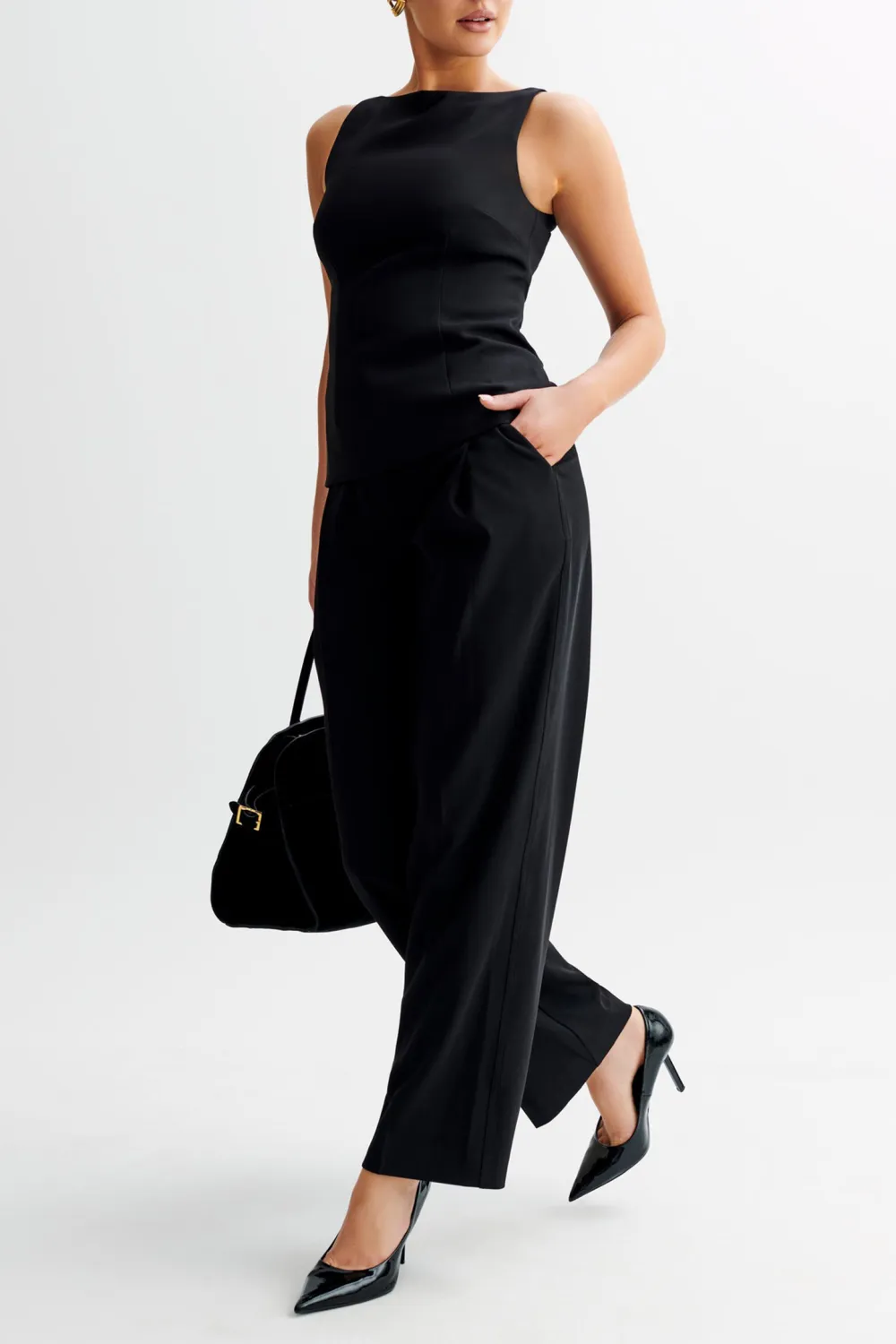 Sleeveless Suiting Top