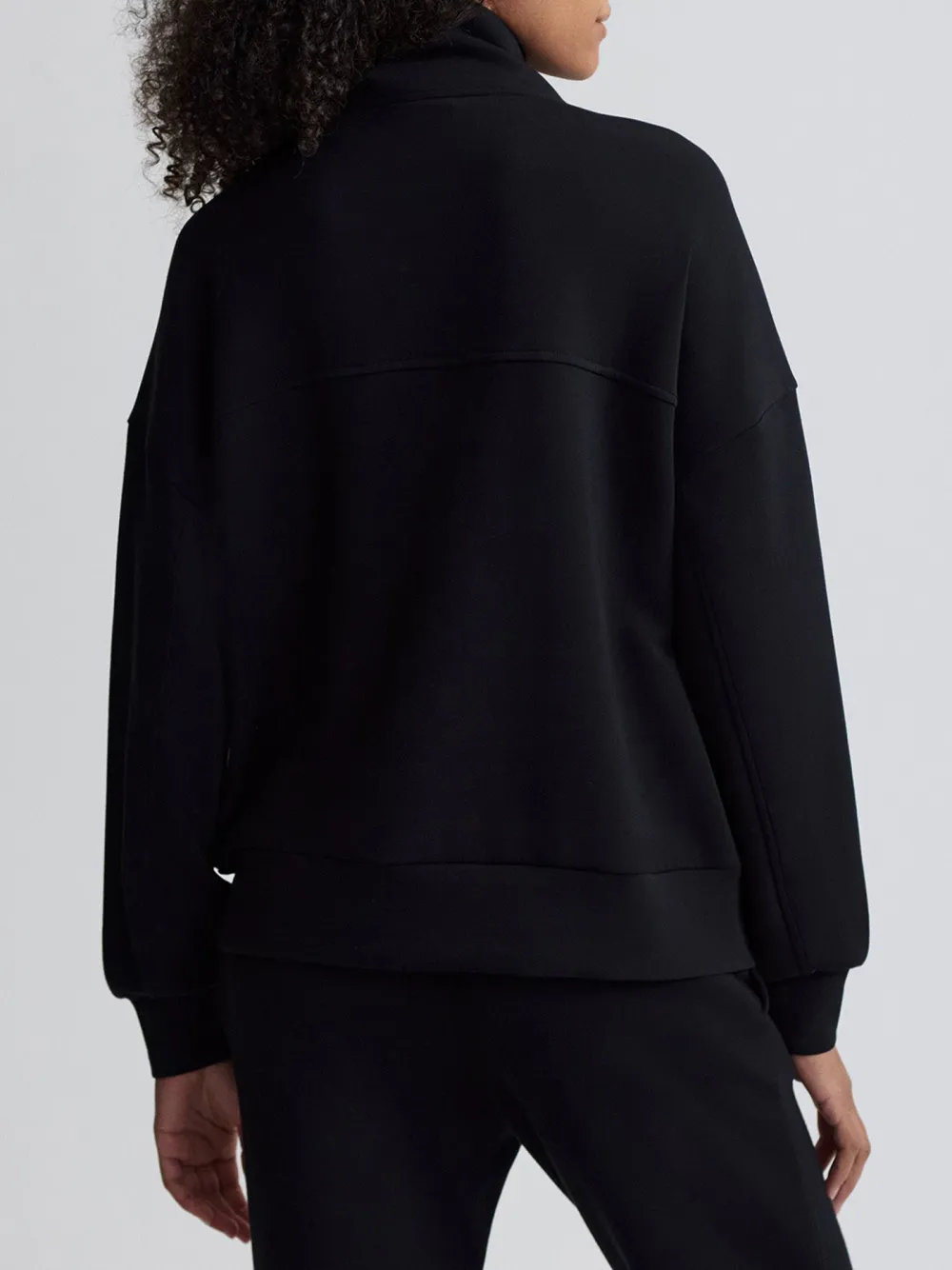 Modern Full-Zip Stand-Collar Pocketed Sweatshirt