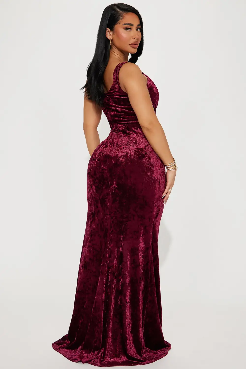 Marilynn Velvet Maxi Dress - Wine
