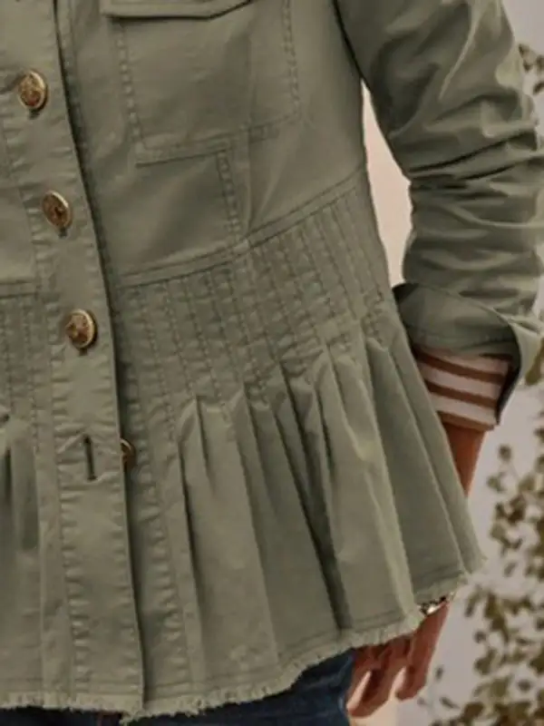 Relaxed Fit Button Front Jacket
