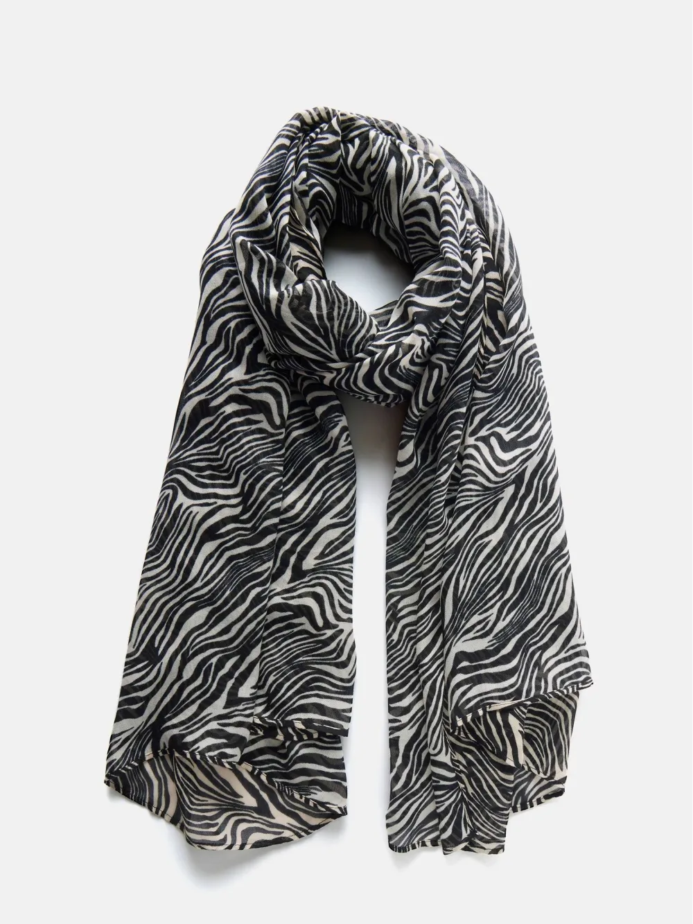 Mint Velvet Cream Zebra Print Lightweight Scarf