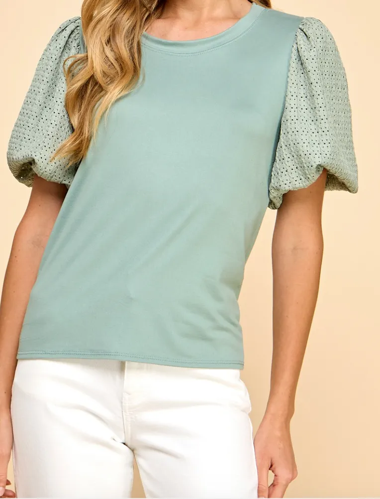 Sage Puff Top