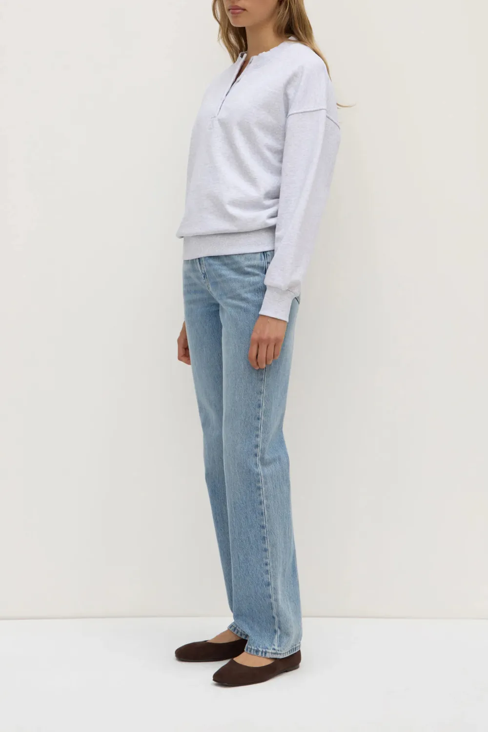 Front Button Style Round Neck T-Shirt
