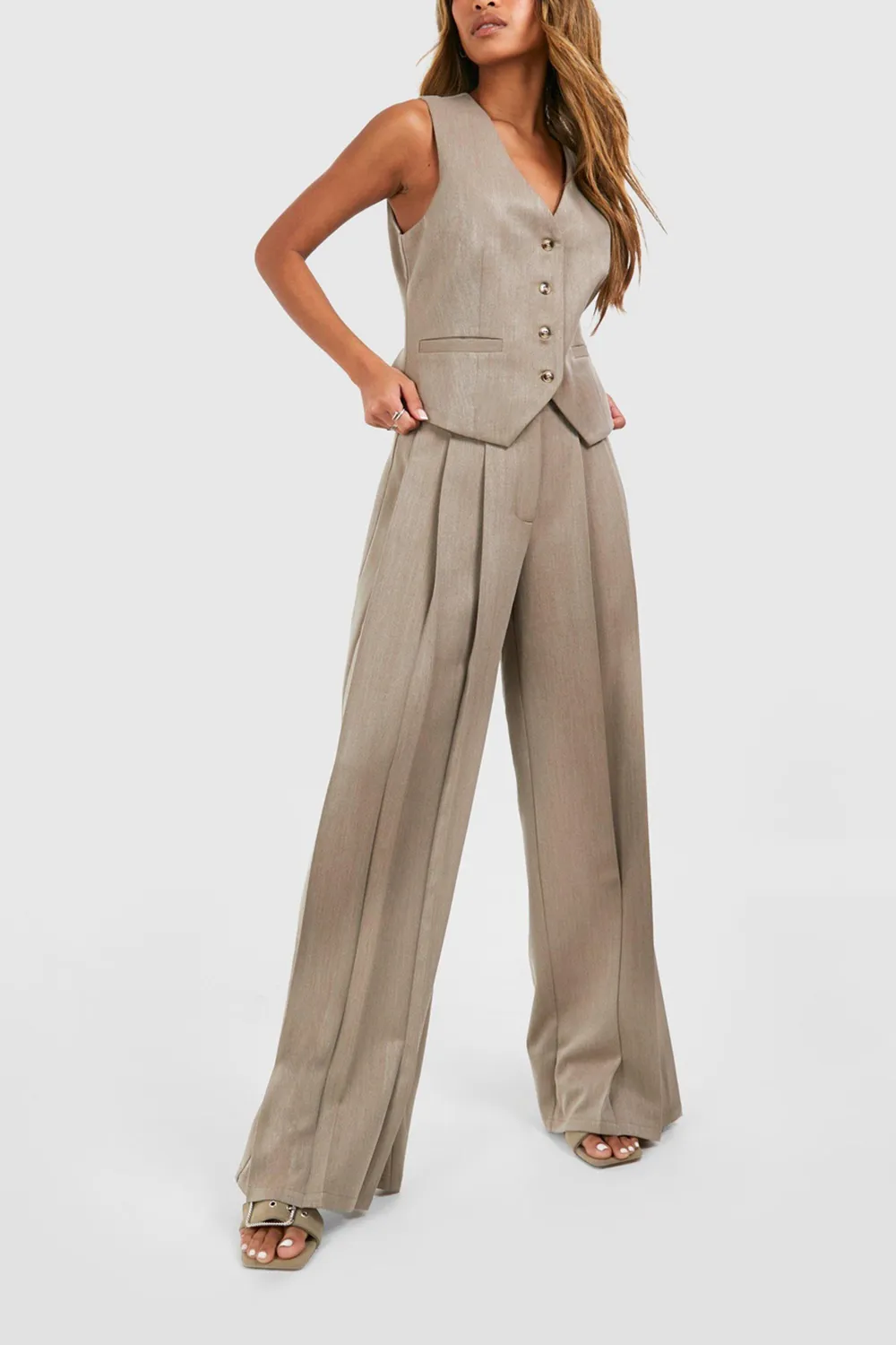 Ladies Linen V-Neck Vest