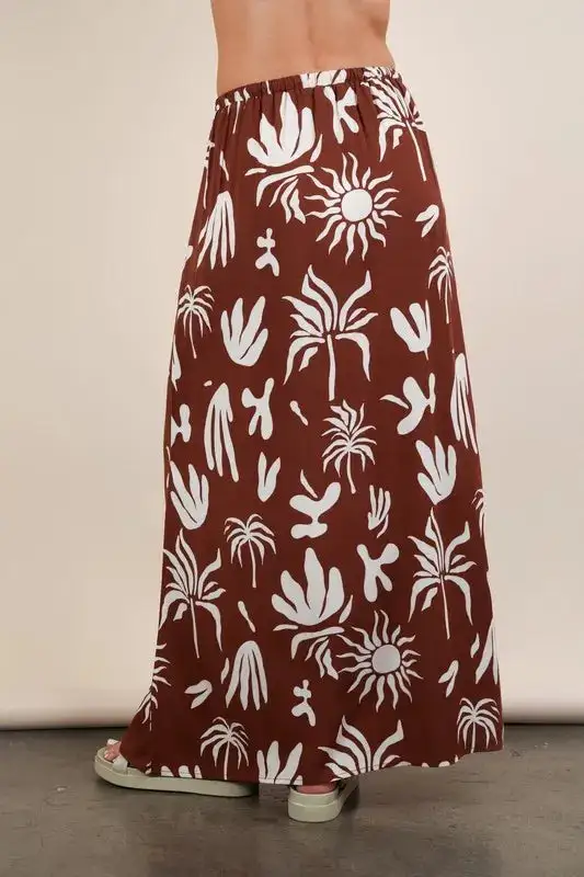 Printed Resort Midi Skirt